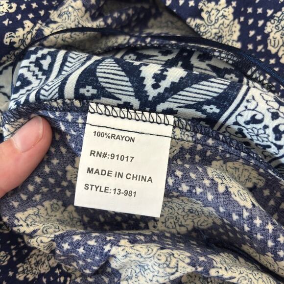 NWT Solitaire Boho Pull-On Beach Pants in Blue - Size S - Picture 6 of 7